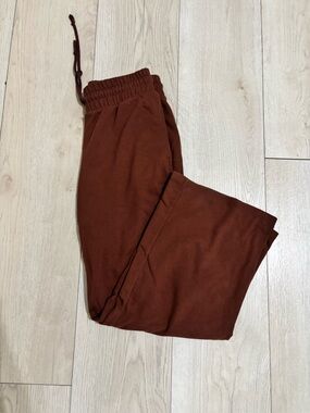Casual Drawstring Lounge Pants - Rust Brown